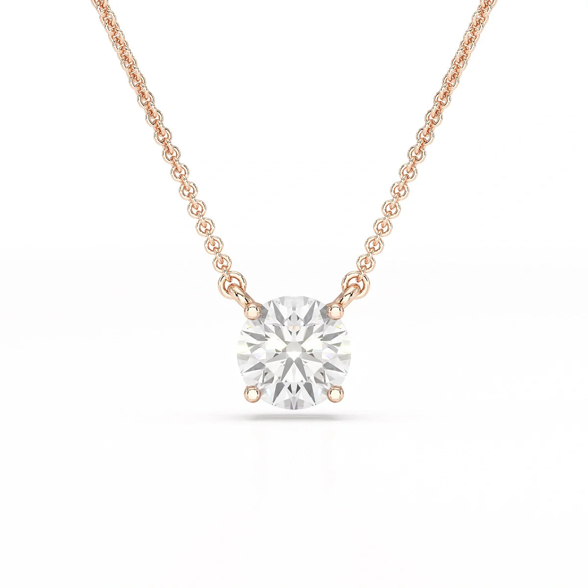 1 Carat Round Solitaire Lab Grown Diamond Pendant