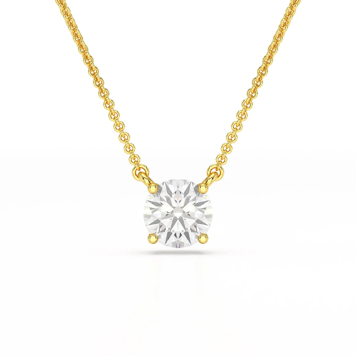1 Carat Round Solitaire Lab Grown Diamond Pendant