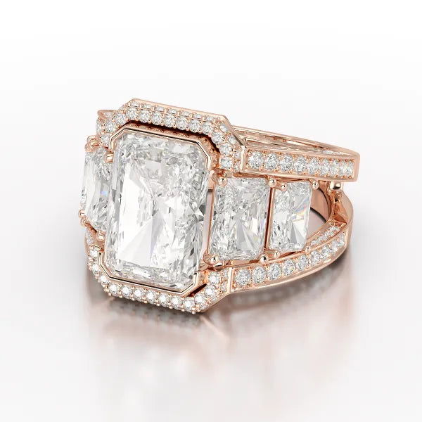 Radiant 9.68 Carat Lab Grown Diamond Wedding Ring - Jama Jewels