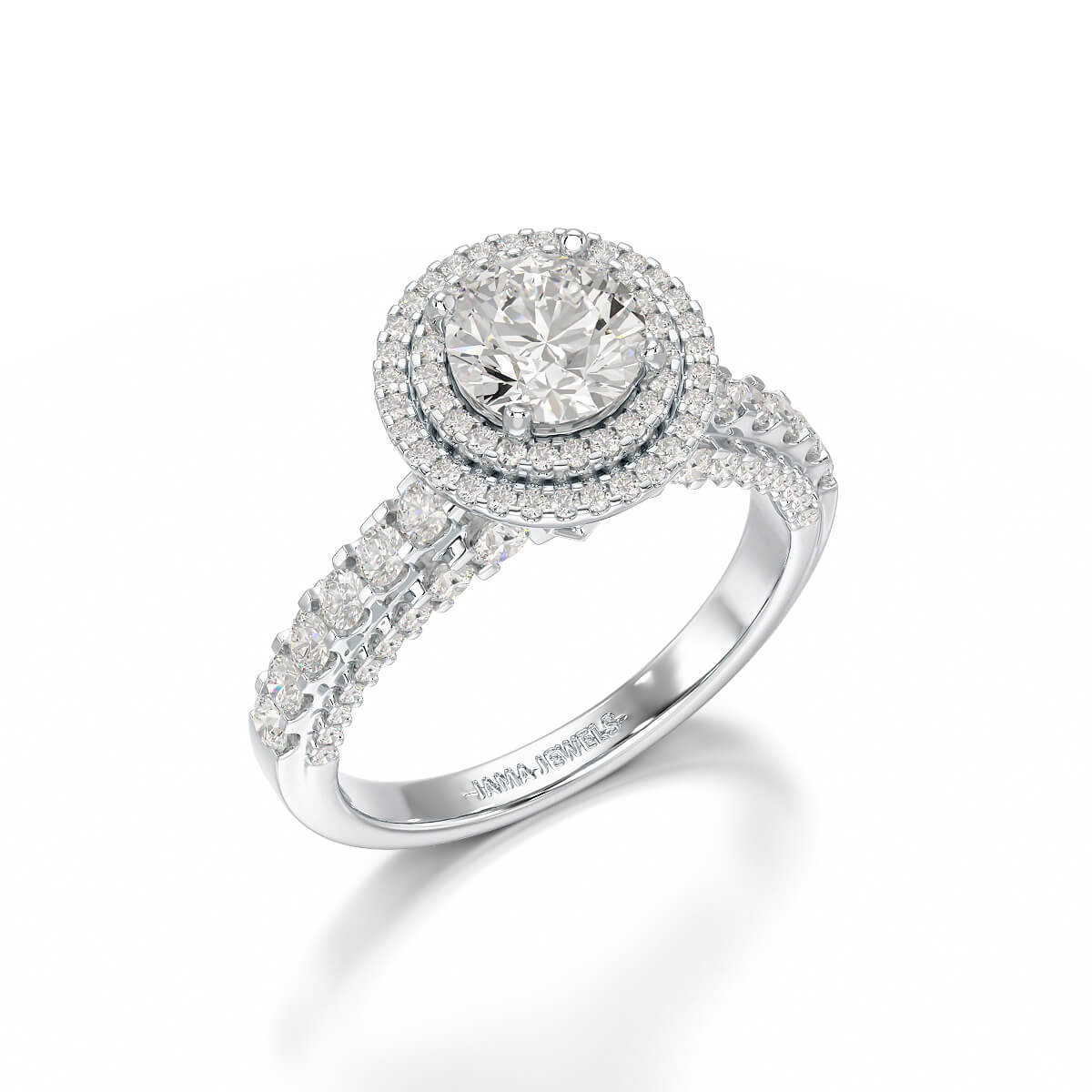 White Gold 2.3 CT Lab Diamond Engagement Ring - Jama Jewels