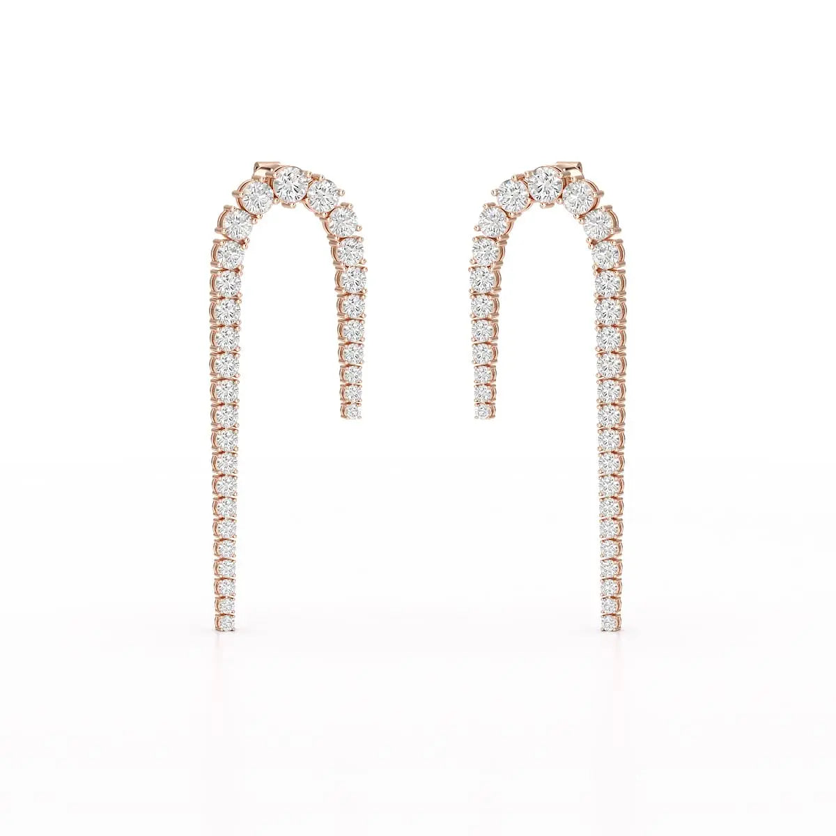 14.26 CT Round Cut Lab Diamond Drop Earrings