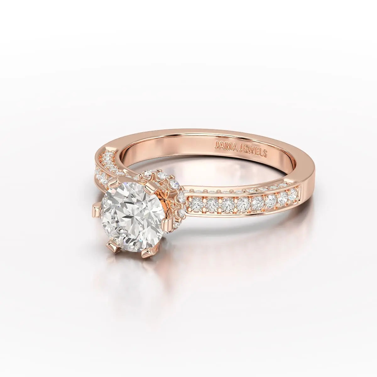 Round Lab Diamond 1.65 CT Simple Wedding Ring - Jama Jewels