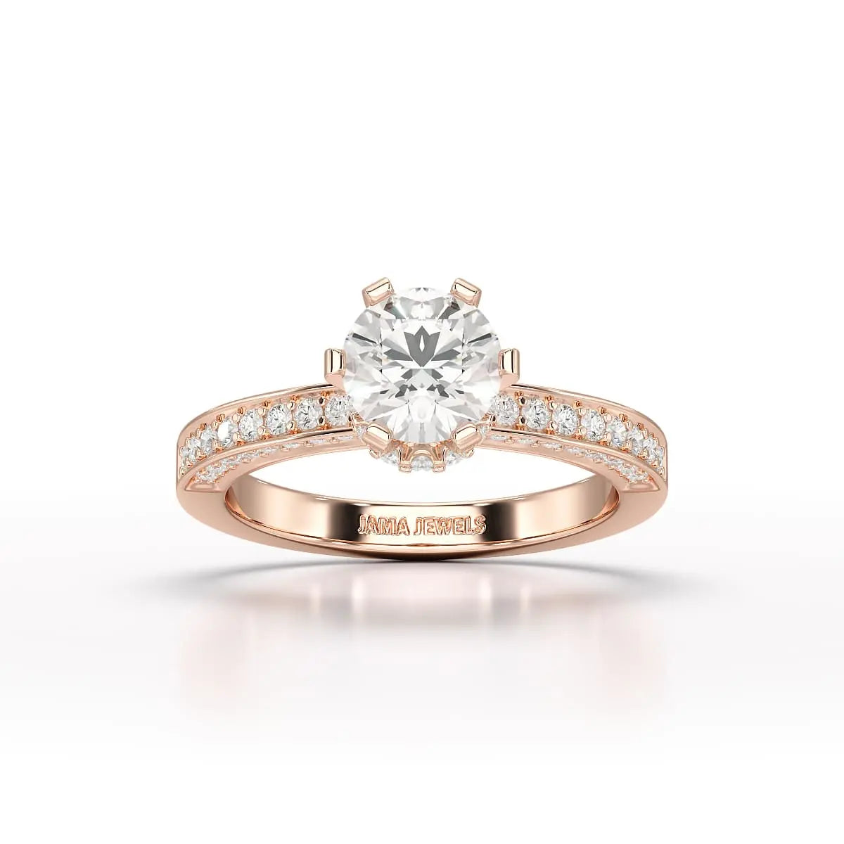 Round Lab Diamond 1.65 CT Simple Wedding Ring - Jama Jewels