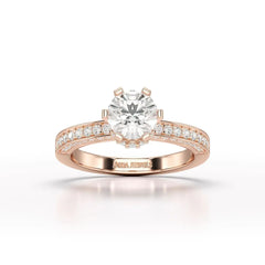 Round Lab Diamond 1.65 CT Simple Wedding Ring - Jama Jewels