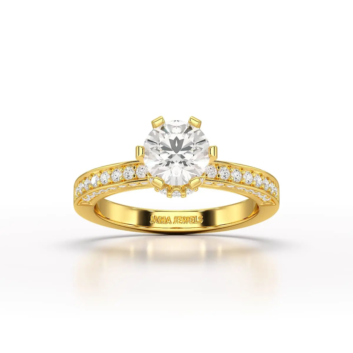 Round Lab Diamond 1.65 CT Simple Wedding Ring - Jama Jewels