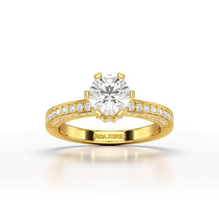 Round Lab Diamond 1.65 CT Simple Wedding Ring - Jama Jewels
