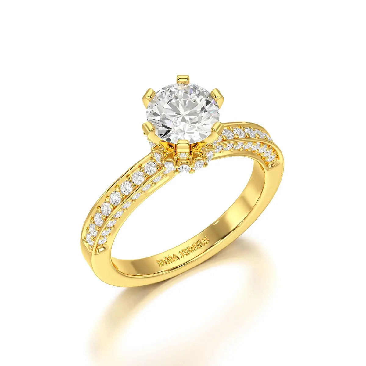 Round Lab Diamond 1.65 CT Simple Wedding Ring - Jama Jewels