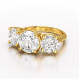 Round Lab Diamond Three Stone 6.07 CT Wedding Ring - Jama Jewels