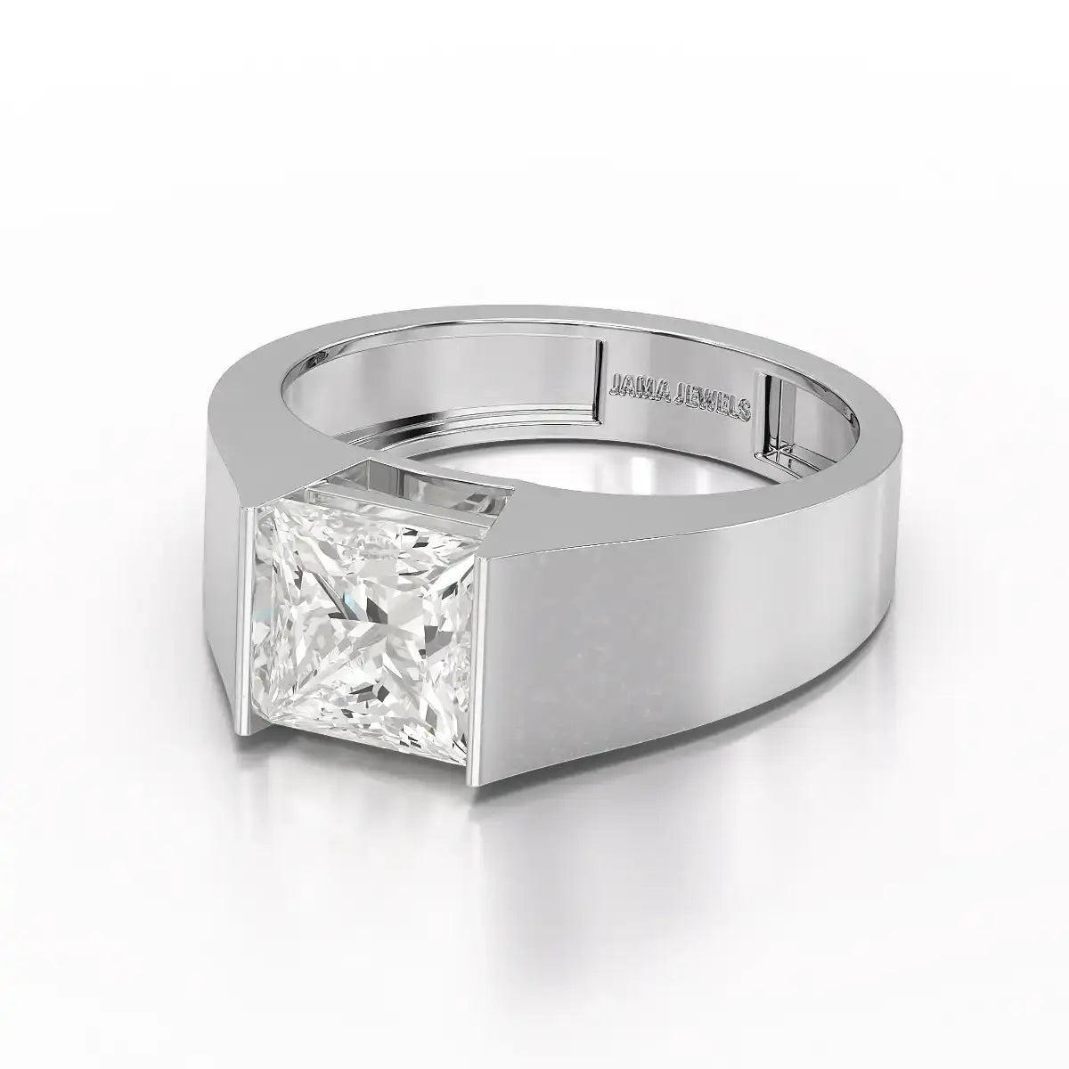 3 CT Princess Cut Lab Diamond Men's Ring Jama Jewels