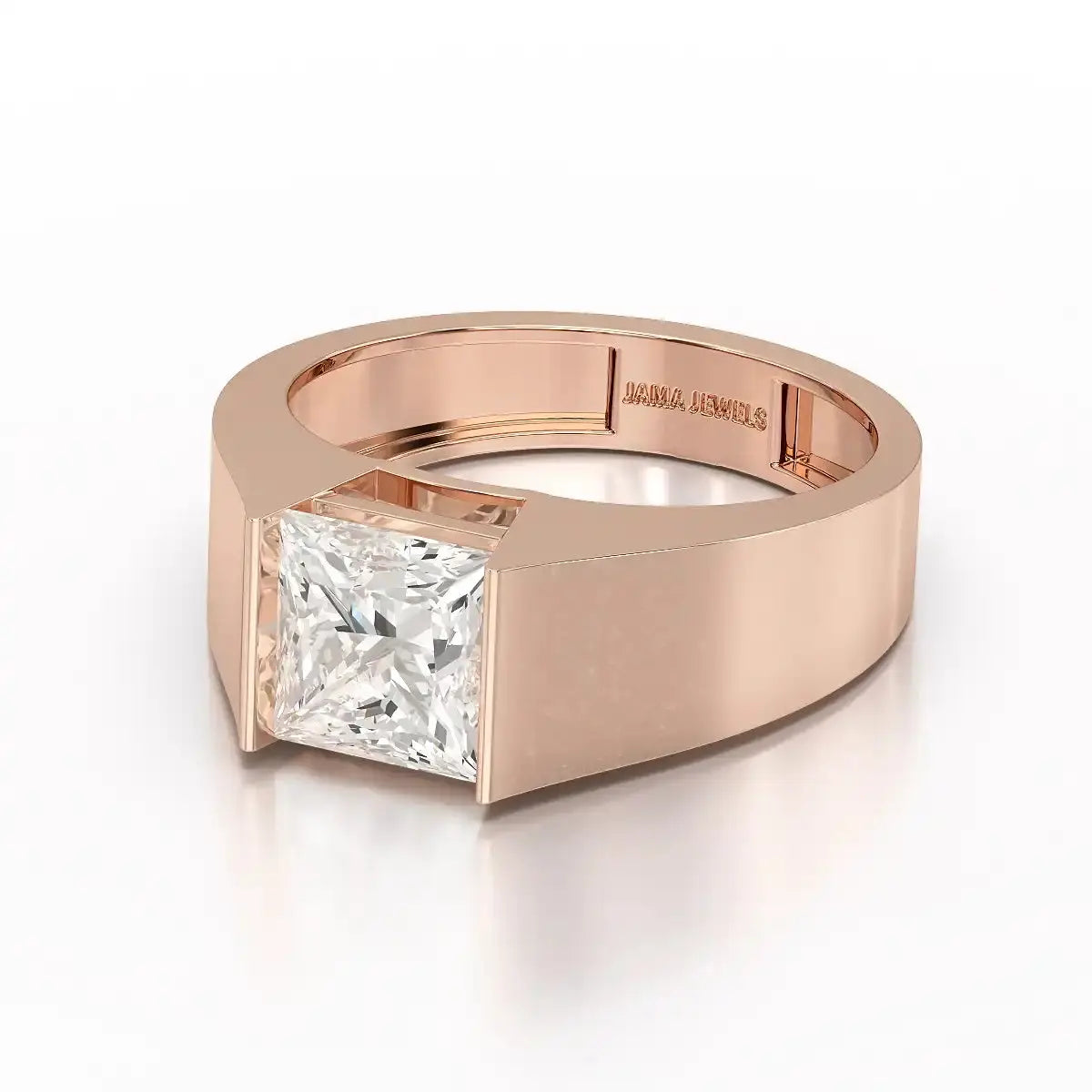 3 CT Princess Cut Lab Diamond Men's Ring Jama Jewels