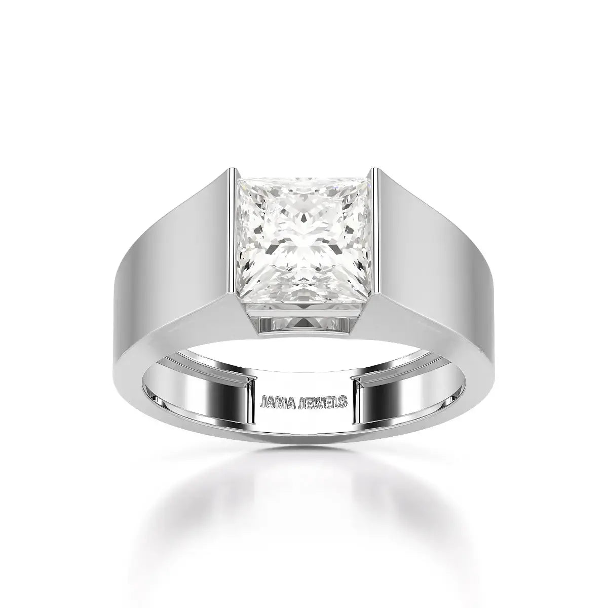 3 CT Princess Cut Lab Diamond Men's Ring Jama Jewels