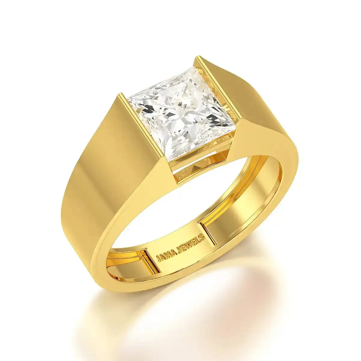 3 CT Princess Cut Lab Diamond Men's Ring Jama Jewels