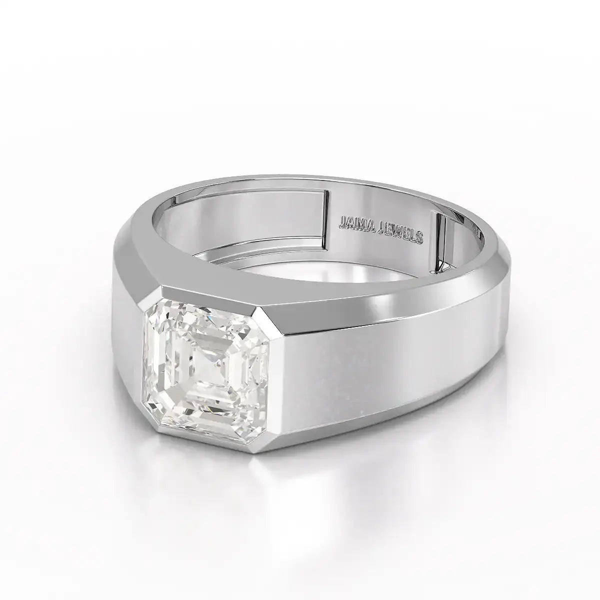 3 CT Asscher Cut Lab Diamond Men's Ring Jama Jewels