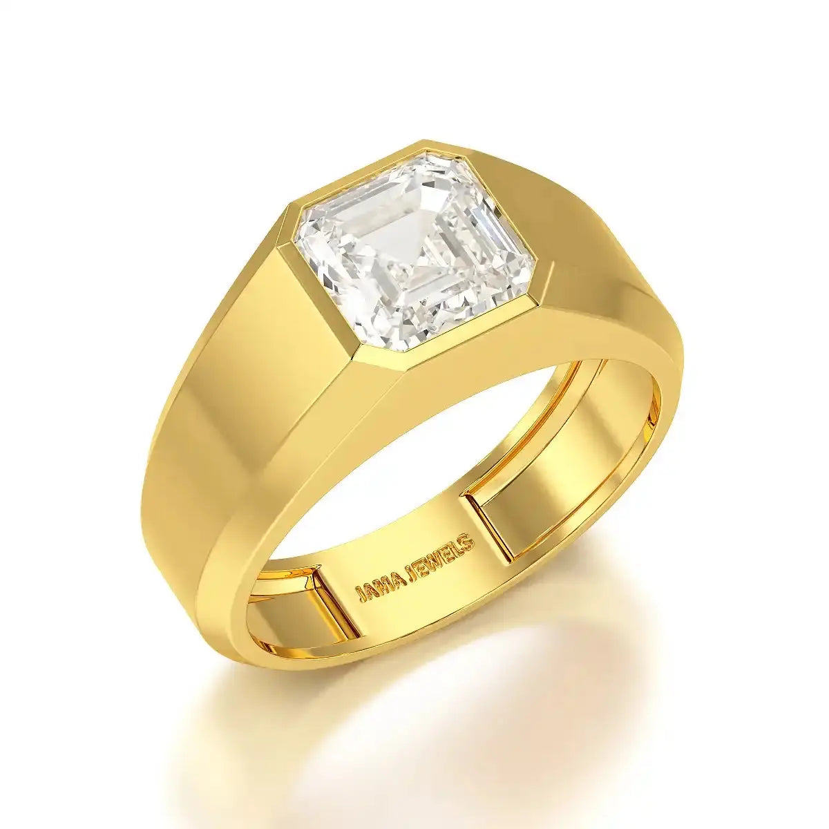 3 CT Asscher Cut Lab Diamond Men's Ring Jama Jewels