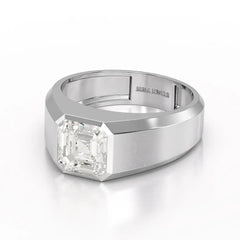 3 CT Asscher Cut Lab Diamond Men's Ring Jama Jewels