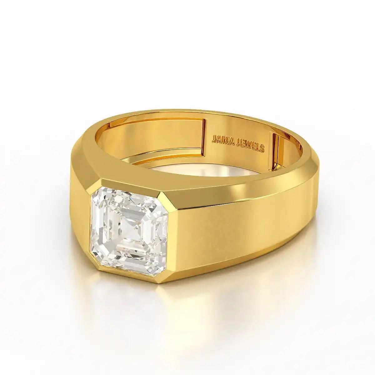 3 CT Asscher Cut Lab Diamond Men's Ring Jama Jewels