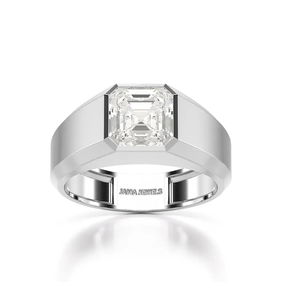3 CT Asscher Cut Lab Diamond Men's Ring Jama Jewels