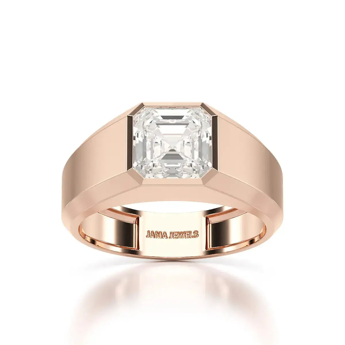3 CT Asscher Cut Lab Diamond Men's Ring Jama Jewels