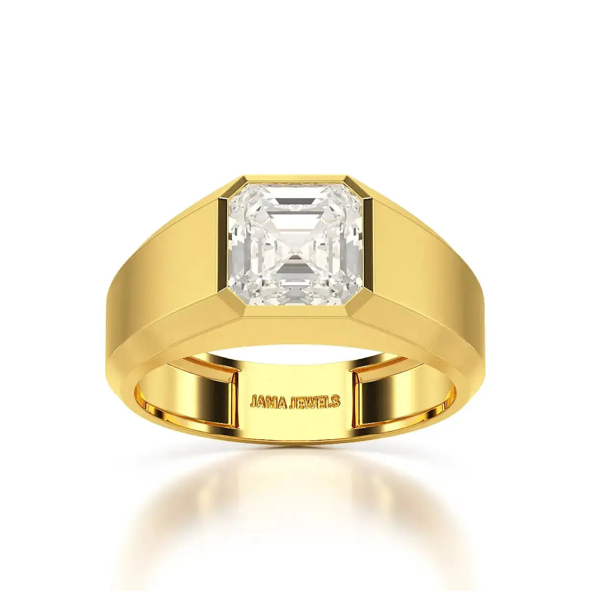 3 CT Asscher Cut Lab Diamond Men's Ring Jama Jewels