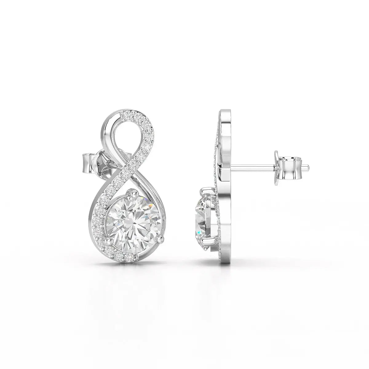 2.2 CT Lab Diamond Round Cut Earrings Jama Jewels