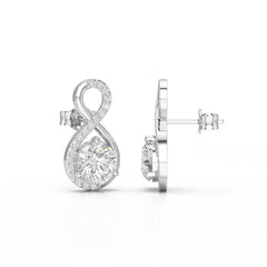 2.2 CT Lab Diamond Round Cut Earrings Jama Jewels
