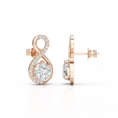 2.2 CT Lab Diamond Round Cut Earrings Jama Jewels