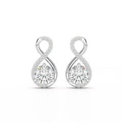 2.2 CT Lab Diamond Round Cut Earrings Jama Jewels