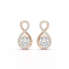 2.2 CT Lab Diamond Round Cut Earrings Jama Jewels