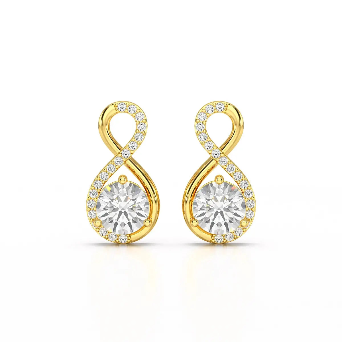 2.2 CT Lab Diamond Round Cut Earrings Jama Jewels
