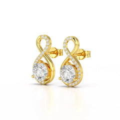 2.2 CT Lab Diamond Round Cut Earrings Jama Jewels