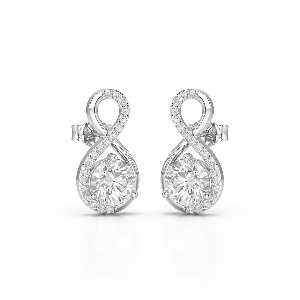 2.2 CT Lab Diamond Round Cut Earrings Jama Jewels