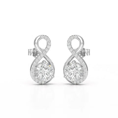 2.2 CT Lab Diamond Round Cut Earrings Jama Jewels