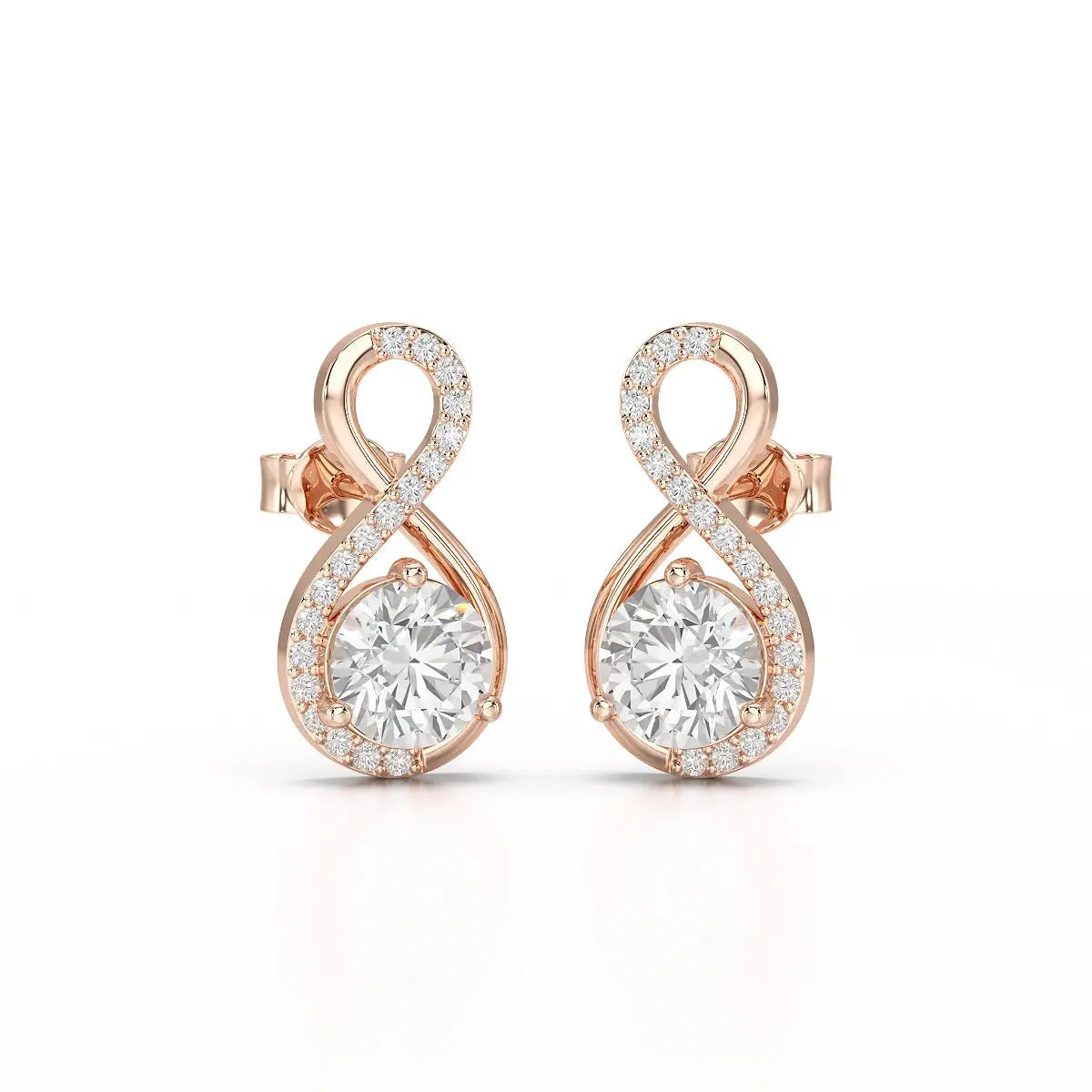 2.2 CT Lab Diamond Round Cut Earrings Jama Jewels