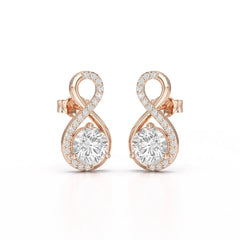 2.2 CT Lab Diamond Round Cut Earrings Jama Jewels