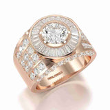 5.7 CT Round Shape Lab Diamond Men's Ring