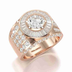 5.75 CT Round Shape Lab Diamond Men's Ring Jama Jewels