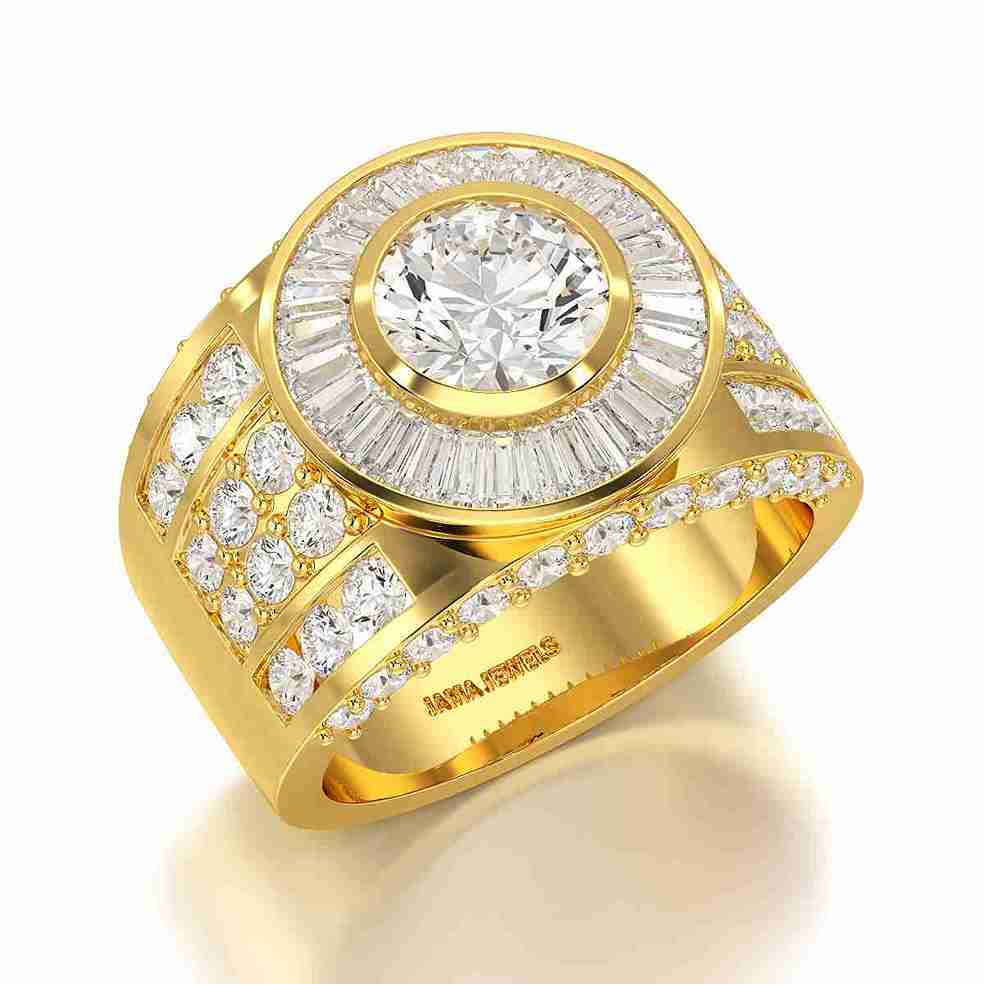 5.75 CT Round Shape Lab Diamond Men's Ring Jama Jewels