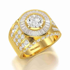 5.75 CT Round Shape Lab Diamond Men's Ring Jama Jewels