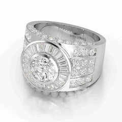 5.75 CT Round Shape Lab Diamond Men's Ring Jama Jewels