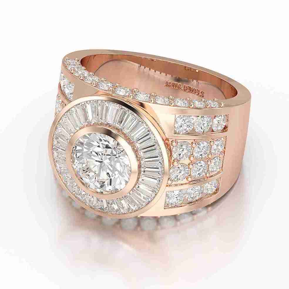 5.75 CT Round Shape Lab Diamond Men's Ring Jama Jewels