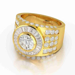 5.75 CT Round Shape Lab Diamond Men's Ring Jama Jewels