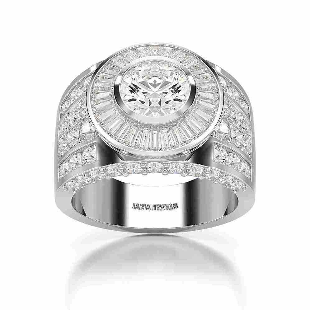 5.75 CT Round Shape Lab Diamond Men's Ring Jama Jewels