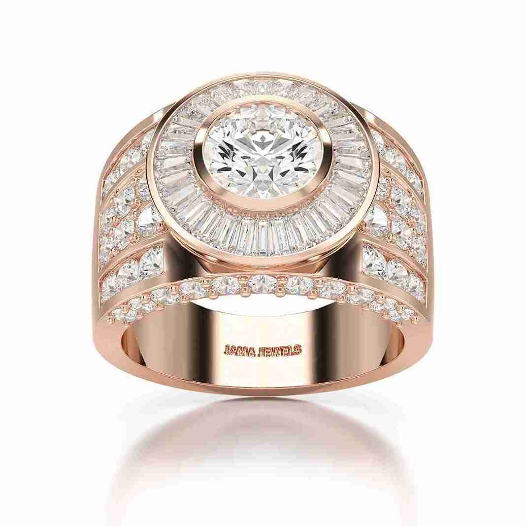 5.75 CT Round Shape Lab Diamond Men's Ring Jama Jewels