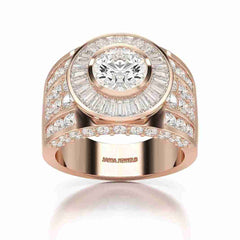 5.75 CT Round Shape Lab Diamond Men's Ring Jama Jewels