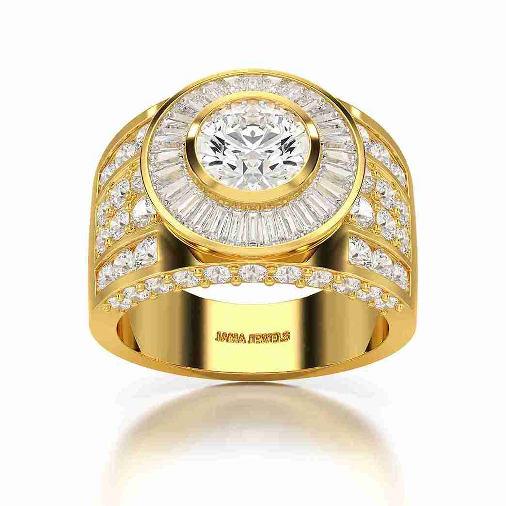 5.75 CT Round Shape Lab Diamond Men's Ring Jama Jewels