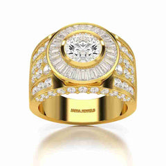 5.75 CT Round Shape Lab Diamond Men's Ring Jama Jewels