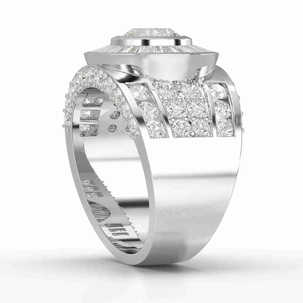 5.75 CT Round Shape Lab Diamond Men's Ring Jama Jewels