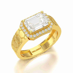 3.23 CT Emerald Cut Lab Diamond Men's Ring Jama Jewels
