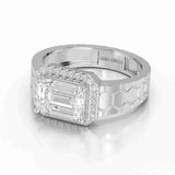 3.23 CT Emerald Cut Lab Diamond Men's Ring
