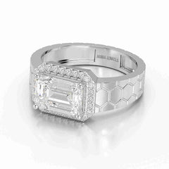 3.23 CT Emerald Cut Lab Diamond Men's Ring Jama Jewels
